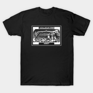 MITSUBISHI LANCER EVO IX ENGINE (Black Version) T-Shirt